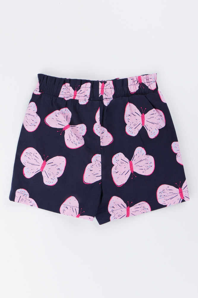 Butterfly Print Woven Shorts (2)