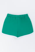 Green Number Print Fleece Shorts (2)