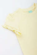 Yellow Frilled Sleeve Baby T-Shirt (1)