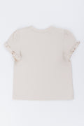 Neutral Frill Sleeve Basic T-Shirt (2)