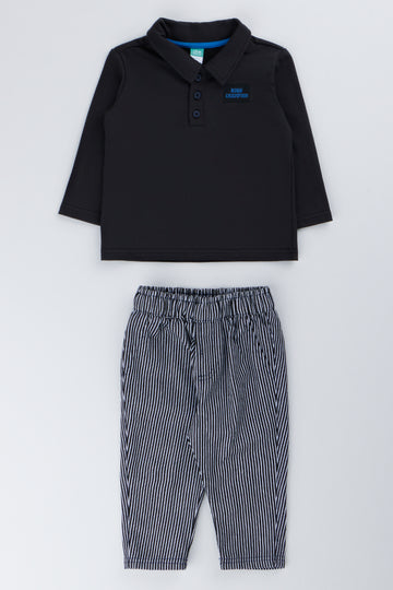 Black Golfer and Striped Pants