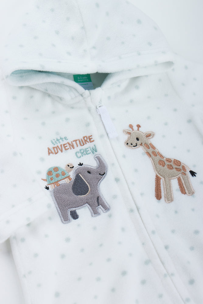 White Safari Microfleece Jumpsuit (1)