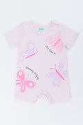 Purple Butterfly Print Baby Romper