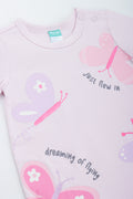 Purple Butterfly Print Baby Romper (1)