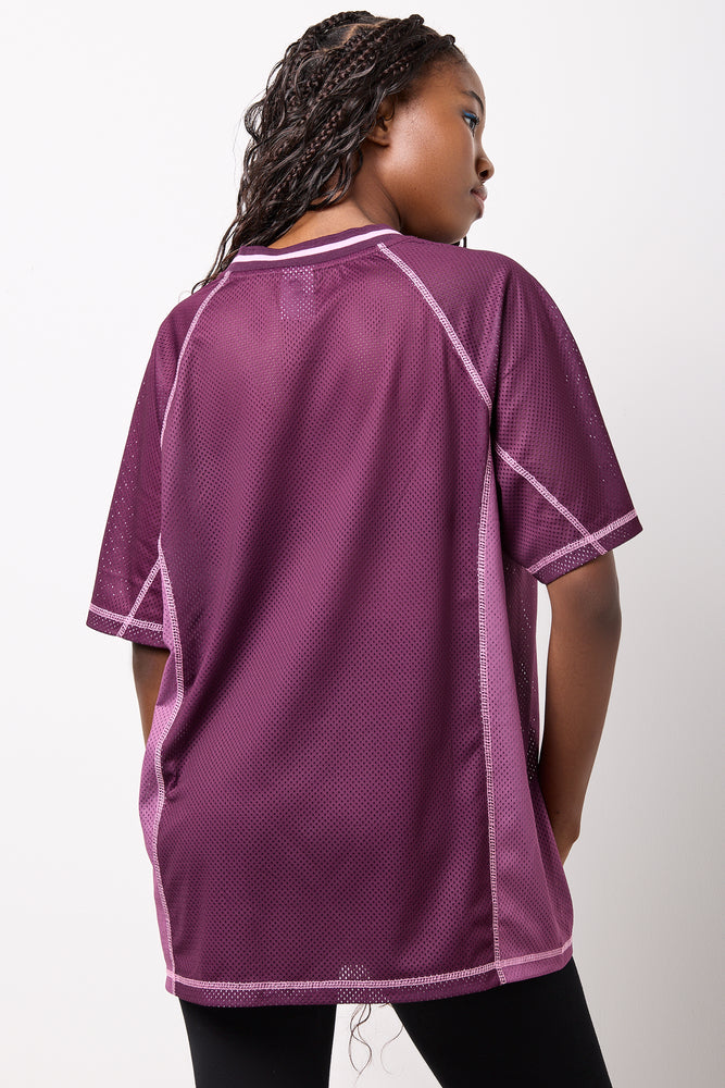 Burgundy Mesh Racing T-Shirt (2)