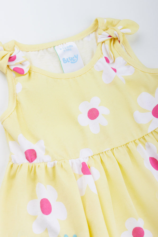Yellow Bluey Floral Baby Dress (1)
