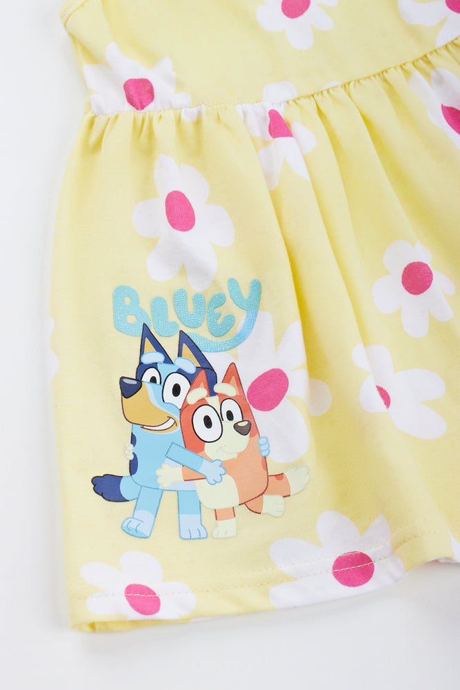 Yellow Bluey Floral Baby Dress (2)
