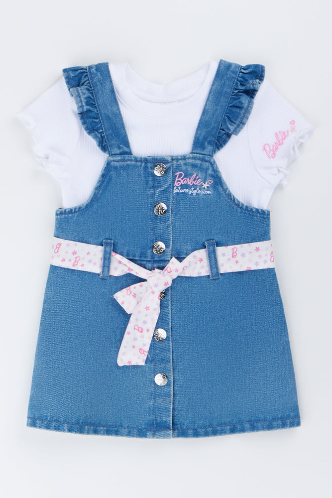 Barbie Denim Pinafore Dress Set