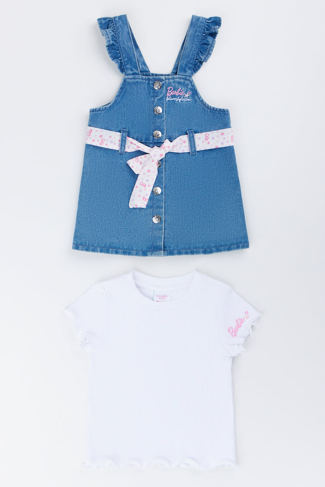 Barbie Denim Pinafore Dress Set (3)
