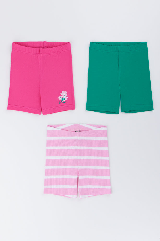 3 Pack Girls Cycle Shorts