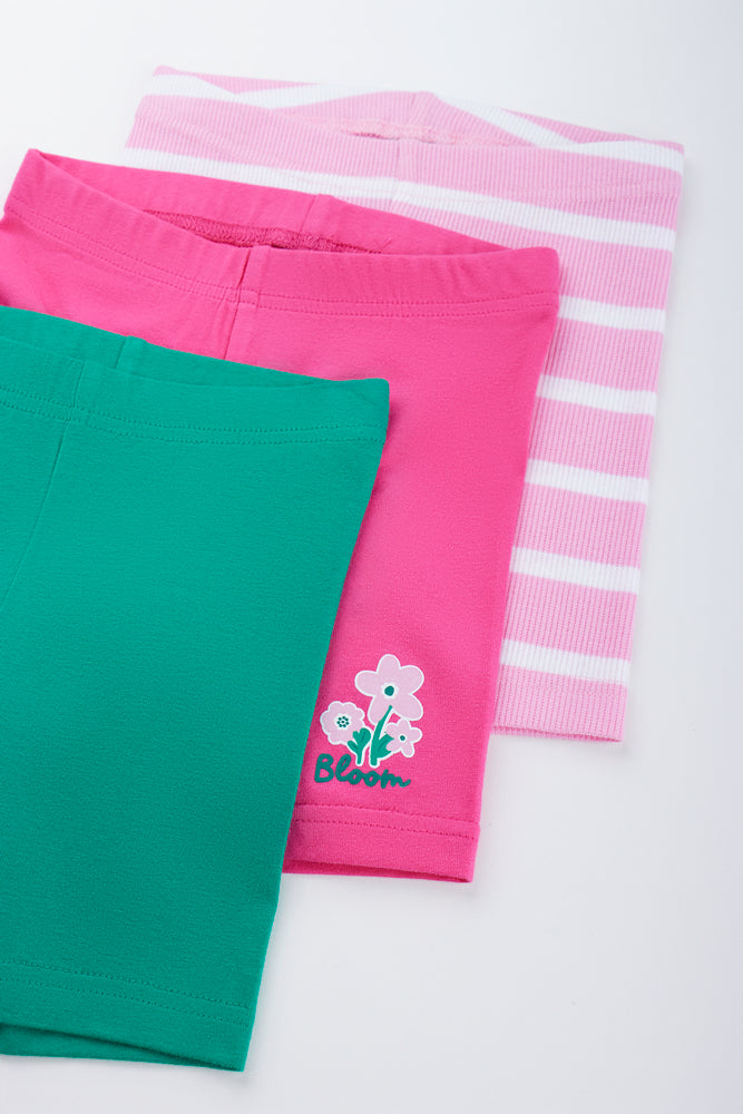 3 Pack Girls Cycle Shorts (1)