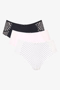 3 Pack Microfibre Lace Boyleg Briefs