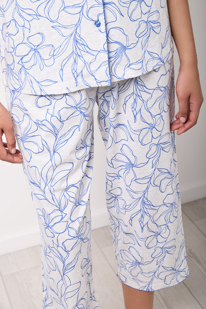 Floral Button Through Capri Set (7)