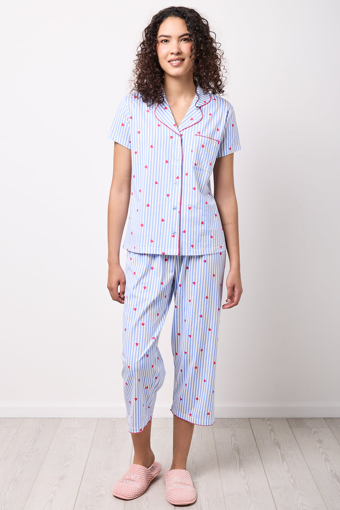 Striped Heart Print Pyjama Set (4)