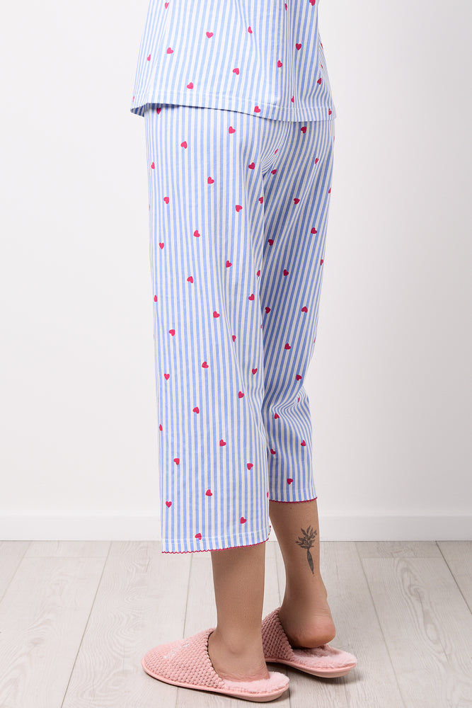 Striped Heart Print Pyjama Set (6)
