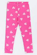 Pink Heart Print Leggings