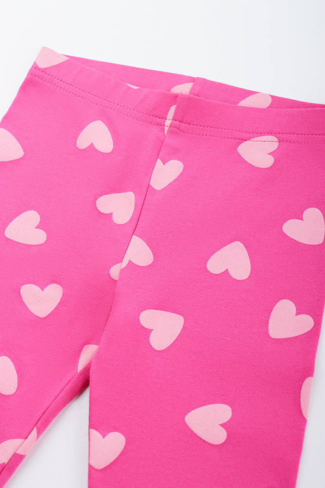Pink Heart Print Leggings (1)