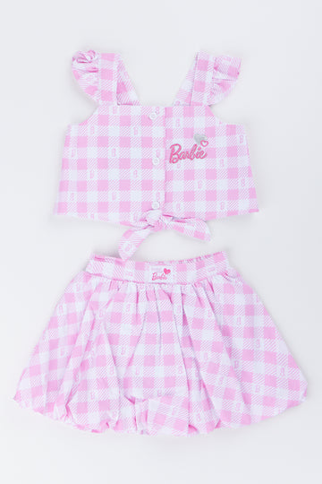 Pink Gingham Barbie Two Piece Set