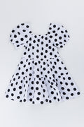 White Polka Dot Puff Dress