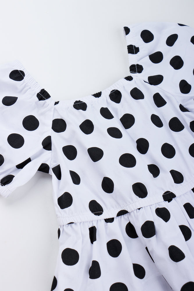 White Polka Dot Puff Dress (1)