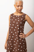 Chocolate Spotted A-line Dress (3)