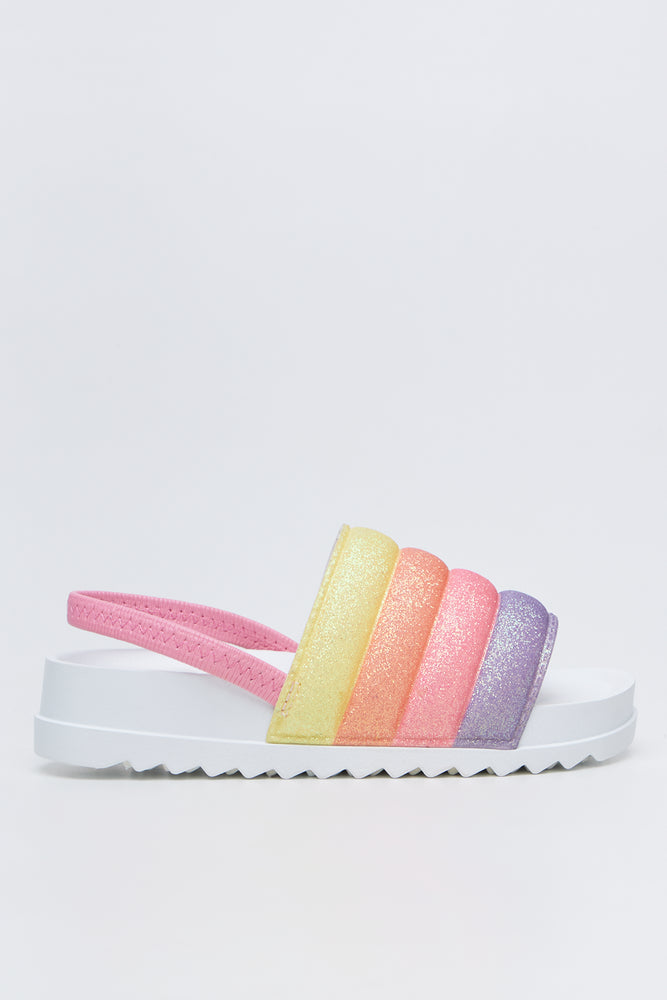 Sparkle Rainbow Quilted Slides (1)