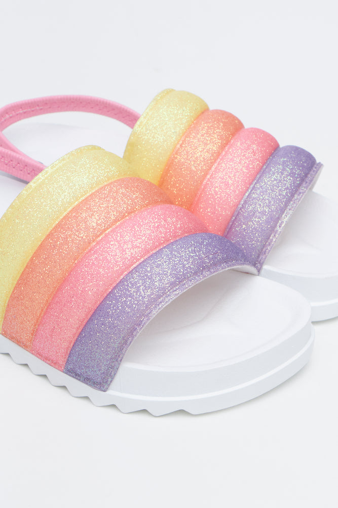 Sparkle Rainbow Quilted Slides (2)