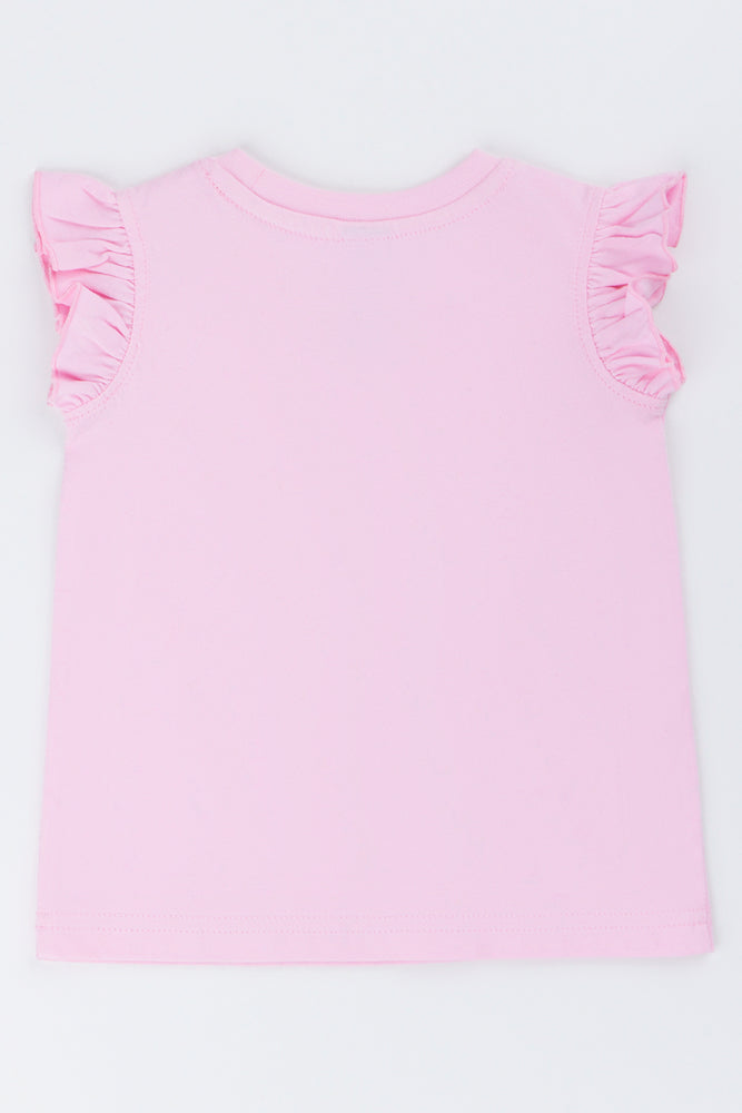 Pink Frill Sleeveless Vest (2)