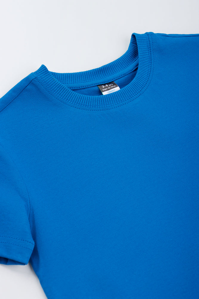 Basic Blue Short Sleeve T-Shirt (1)