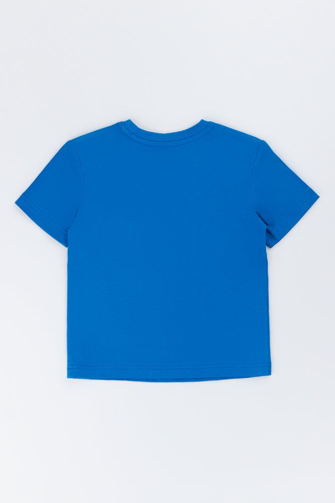 Basic Blue Short Sleeve T-Shirt (2)