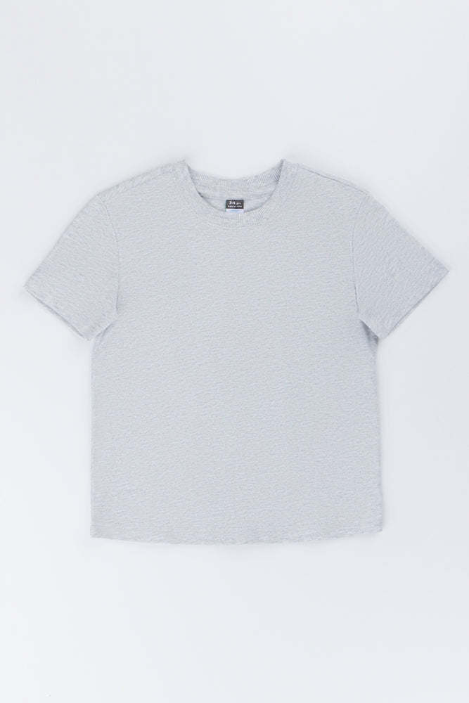 Grey Melange Basic T-Shirt