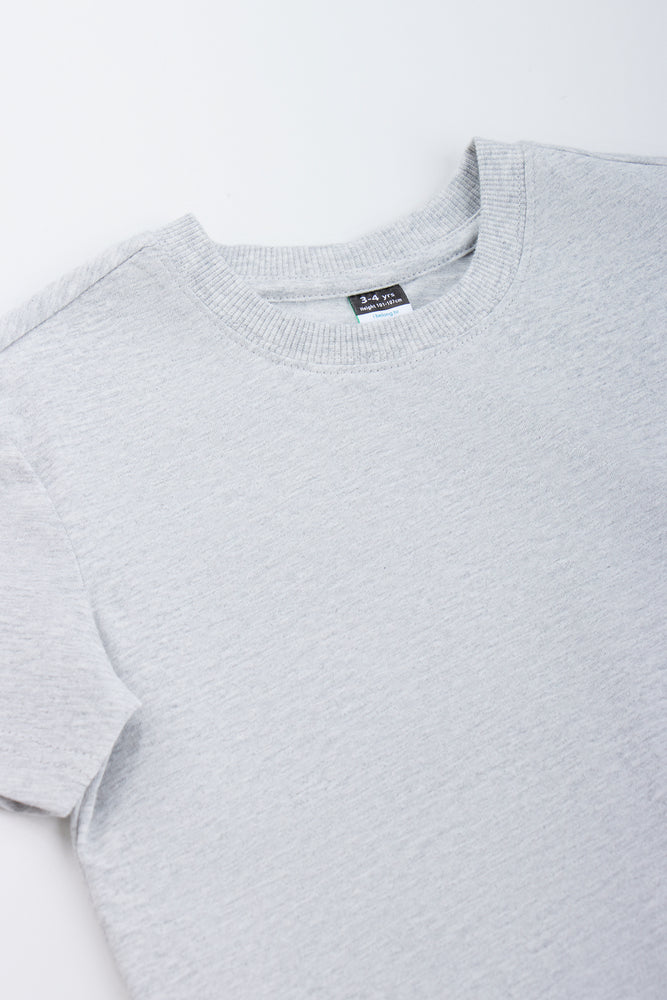 Grey Melange Basic T-Shirt (1)