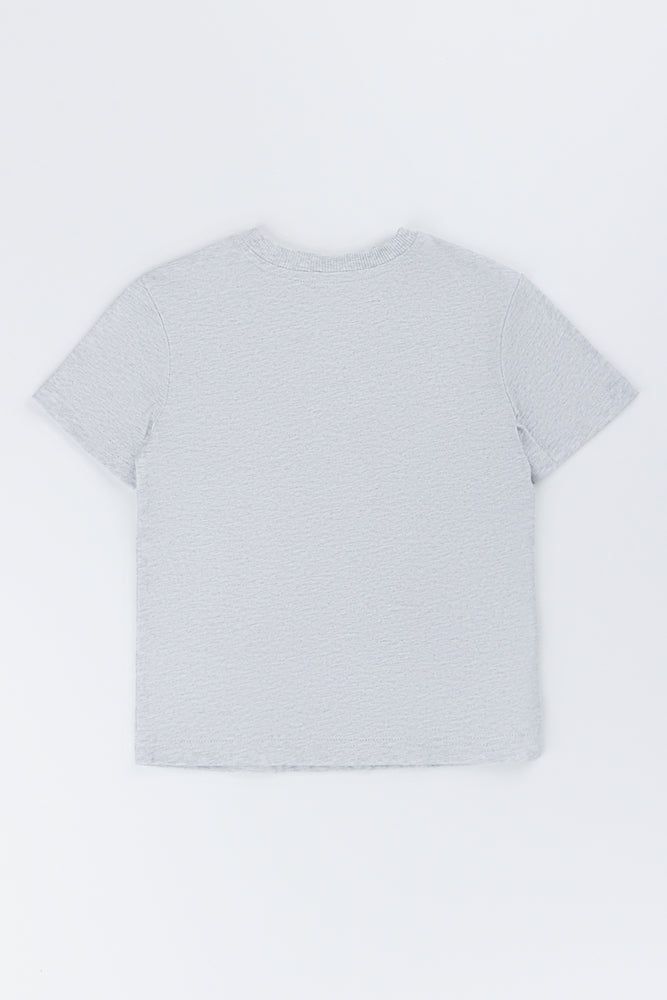 Grey Melange Basic T-Shirt (2)