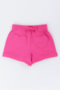Pink Heart Pocket Knit Shorts