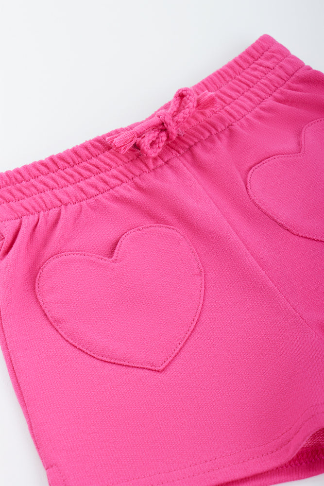 Pink Heart Pocket Knit Shorts (1)