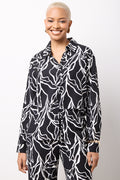 Black Floral Long Sleeve Shirt