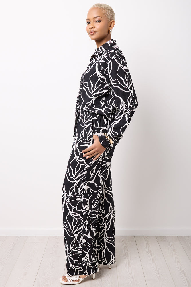 Black Floral Long Sleeve Shirt (1)