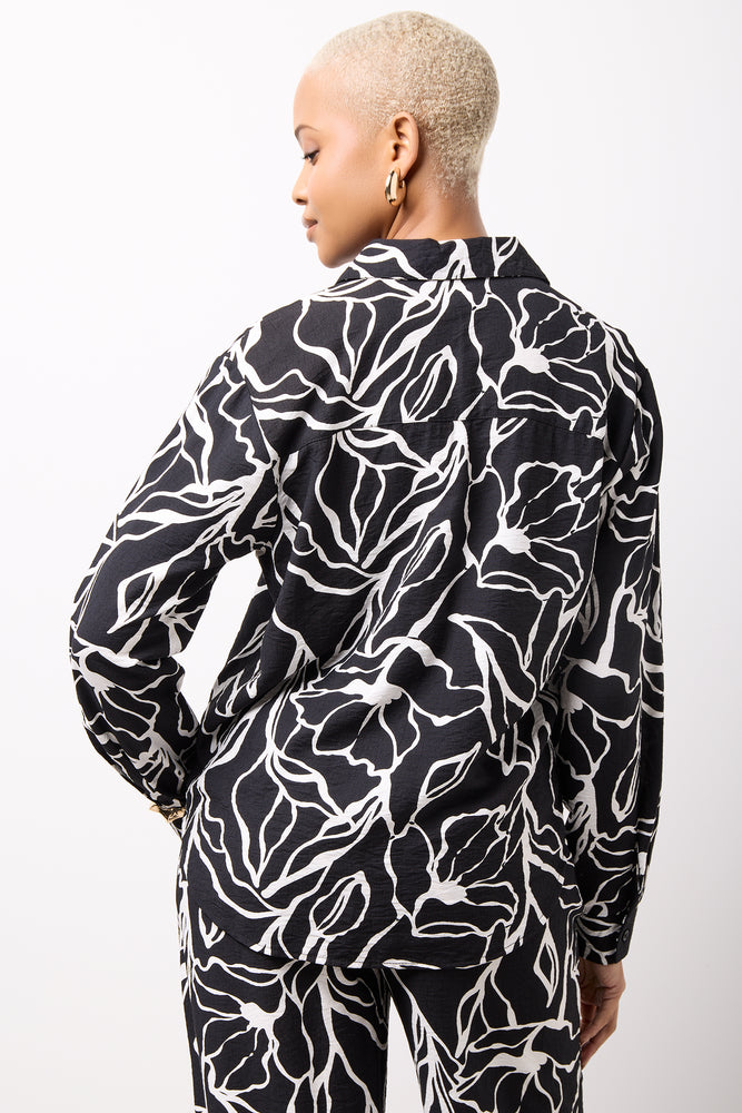 Black Floral Long Sleeve Shirt (2)