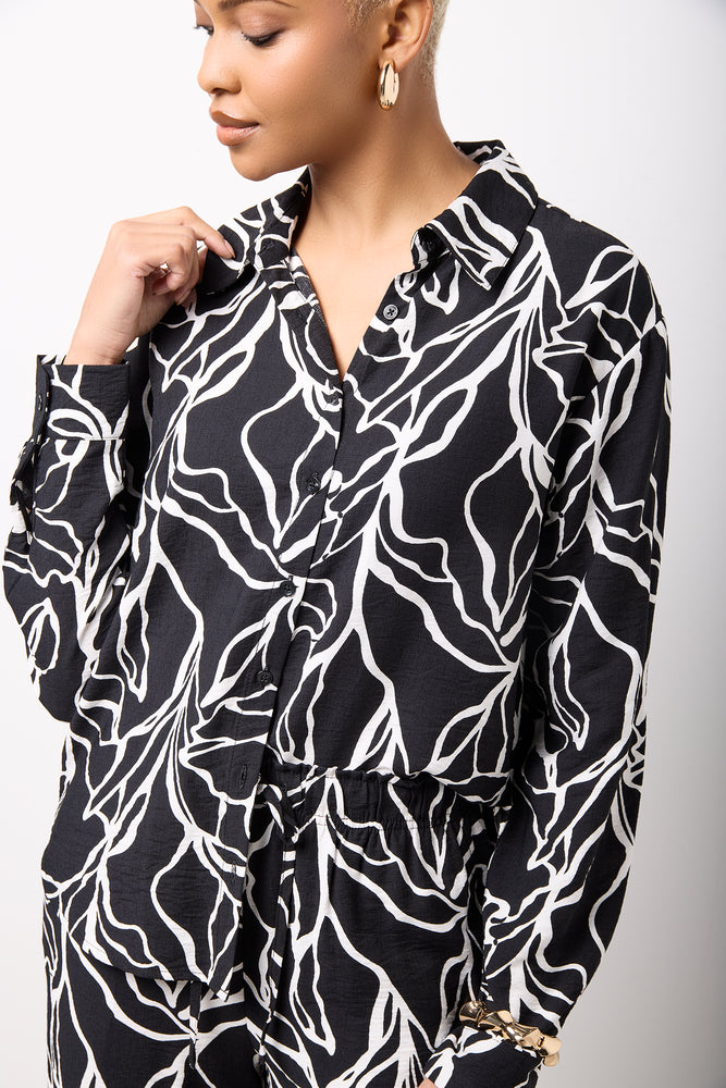 Black Floral Long Sleeve Shirt (3)