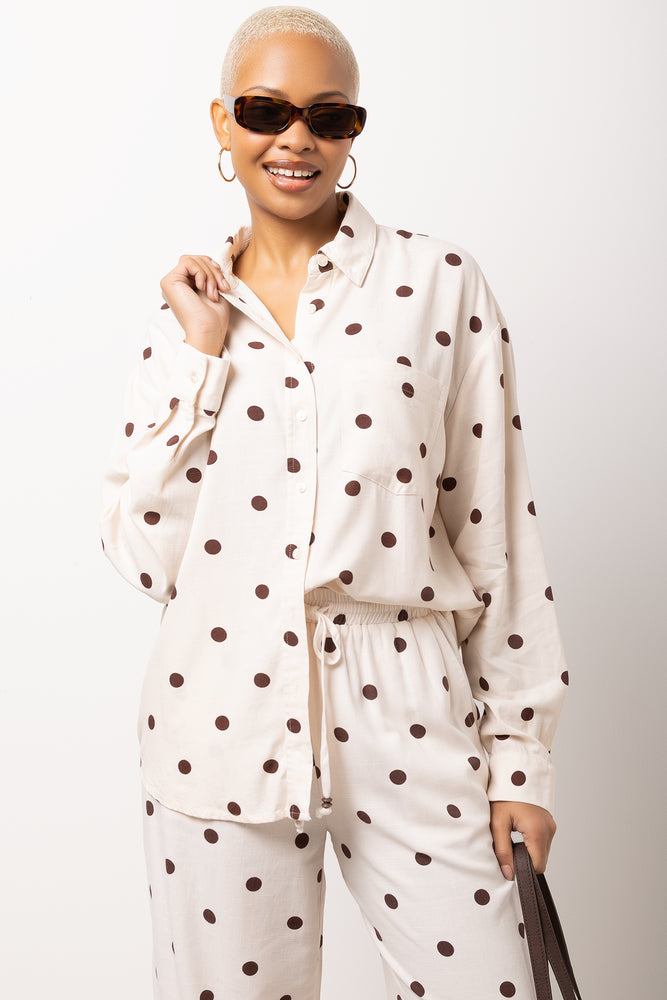 Stone Long Sleeve Linen Shirt
