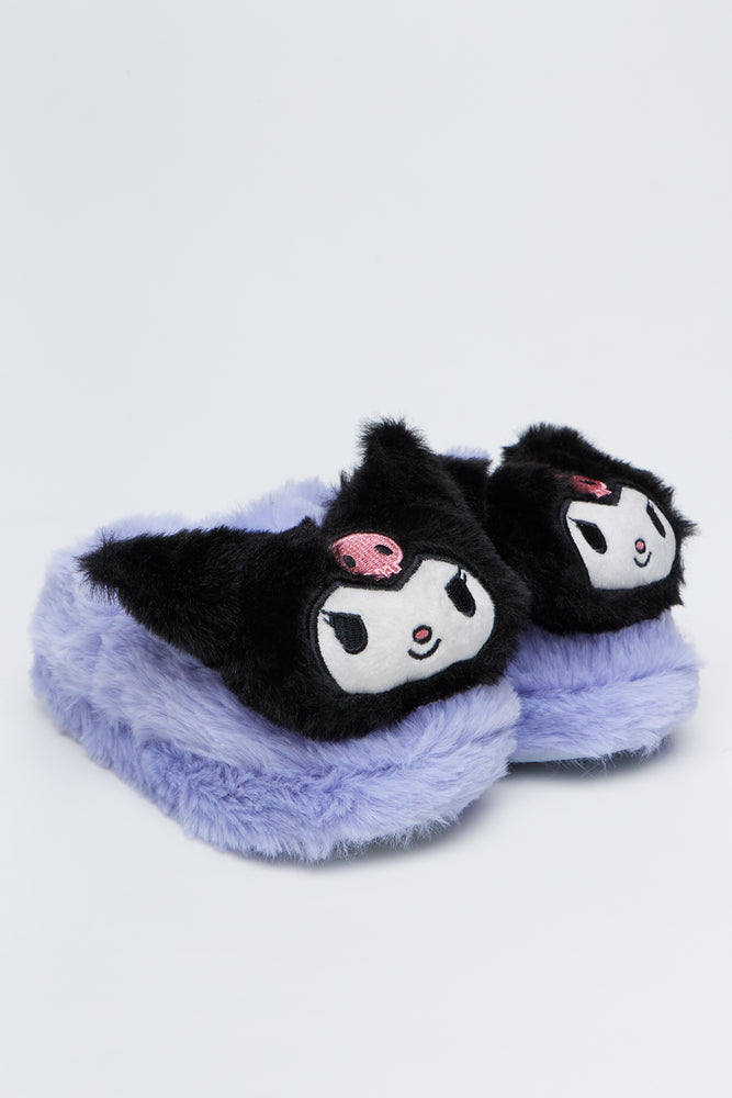 Lilac Kuromi Plush Novelty Slippers