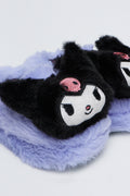 Lilac Kuromi Plush Novelty Slippers (2)