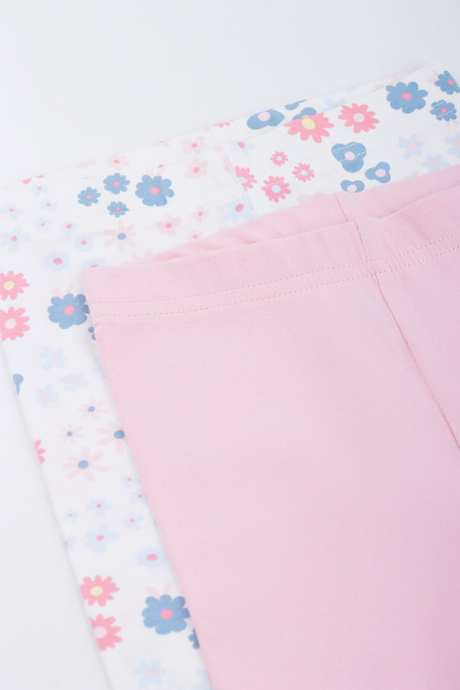 2 Pack Floral And Heart Leggings (1)