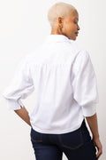 White Puff Short Sleeve Blouse (2)