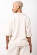 Stone V-Neck Linen Blend Top (2)