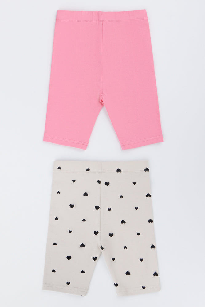 2 Pack Print Cropped Leggings (2)