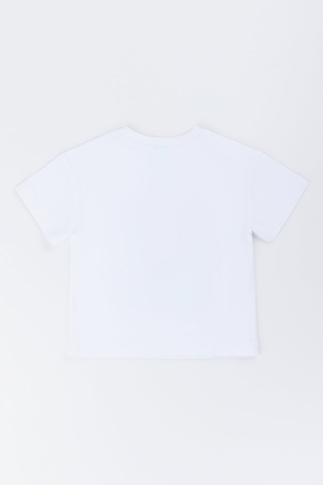 White Floral Stamp T-Shirt (2)