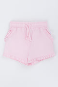 Pink Woven Frill Shorts