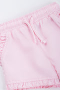Pink Woven Frill Shorts (1)