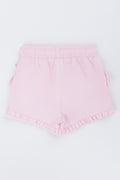 Pink Woven Frill Shorts (2)